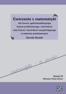 Okładka książki Matematyka LO Ćwiczenia  Z.P zeszyt 4 NOWIK WZ