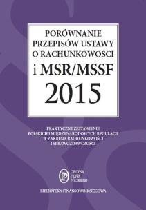 Okładka książki Porównanie przepisów ustawy o rachunkowości i MSR/MSSF 2015. Książka z płytą CD zawierającą treść MS