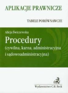 Okładka książki Procedury (cyw.,karna,adm.,sądowoadm.)+suplement
