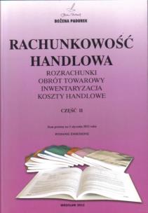Okładka książki Rachunkowość Handlowa Część II w.2012 PADUREK