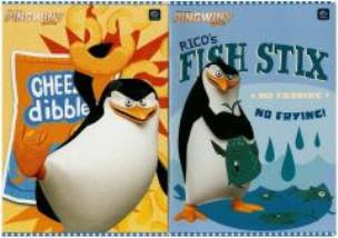 Opakowanie Zeszyt A5/16K linia UV Pingwiny Movie (20szt)