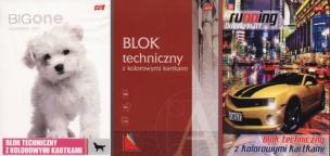 Opakowanie Blok techniczny A4 z kolorowymi kartkami 10 kartek 10 sztuk mix