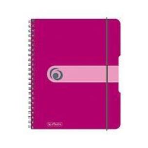 Opakowanie Brulion na spirali A5/80K kratka PP malinowy(2szt)