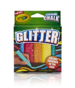 Opakowanie Crayola Glitter Kreda chodnikowa brokatowa 5 sztuk