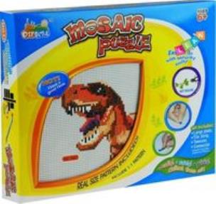 Okładka książki DUŻA MOZAIKA Z DINOZAUREM KOLOROWE PINEZKI