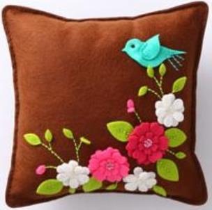 Opakowanie Filcowe robótki - Poduszka kwiaty