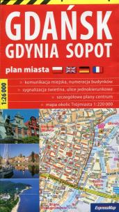 Opakowanie Gdańsk Gdynia Sopot plan miasta 1:26 000