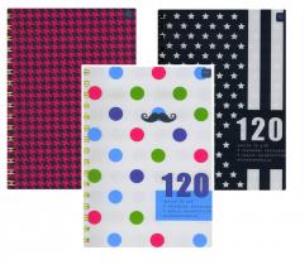 Opakowanie Kołozeszyt A4/120K kratka 75g PP przekładki (5szt)