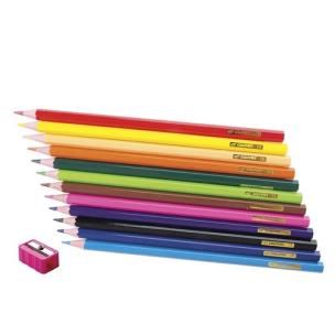 Opakowanie Kredki drewniane sześciokątne z temperówką 12 kolorów