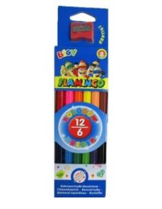 Opakowanie Kredki dwustronne Jumbo 12 kolorów / 6 kredek Flamingo