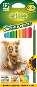 Okładka książki Kredki ołówkowe trjktne Cricco 12 kolorów