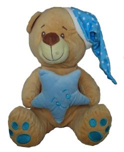 Opakowanie Miś Tymon z gwiazdką niebieski 28 cm