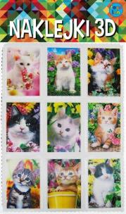 Opakowanie Naklejki 3D (psy , koty), 9 naklejek o wym. 5cmx 3cm 9  wzorów mix