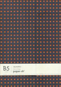 Opakowanie Notatnik B5 Paper-oh Quadro Grey on Orange w linie