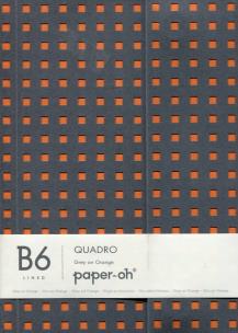 Opakowanie Notatnik B6 Paper-oh Quadro Grey on Orange w linie
