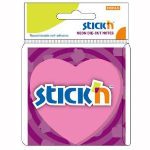 Okładka książki Notes samoprzylepny różowe serce 76x76 mm