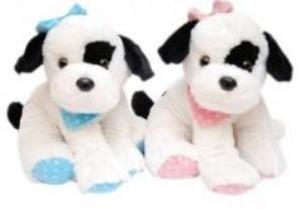 Opakowanie Pies Kropka z kokardką różowy 20 cm