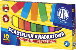 Opakowanie Plastelina kwadratowa 10 kolorów ASTRA