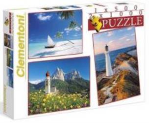 Opakowanie Puzzle 1x500+2x1000 Krajobrazy