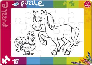 Opakowanie Puzzle do kolorowania 15 Konik