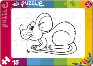Opakowanie Puzzle do kolorowania 15 Mysz