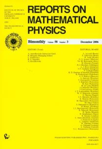 Opakowanie Reports on Mathematical Physics 58/3
