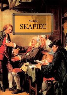 Okładka książki Skąpiec z oprac. okleina GREG