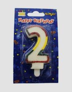 Opakowanie Świeczka cyferka z brokatem 2