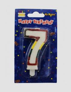 Opakowanie Świeczka Cyferka z brokatem 7