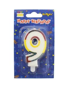 Opakowanie Świeczka cyferka z brokatem 9