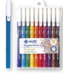 Opakowanie Długopisy żelowe 10 kolorów ZENITH