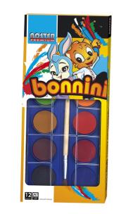 Okładka książki Farby akwarelowe 12 kolorów Bonnini