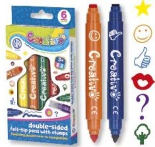 Opakowanie Flamastry dwustronne ze stempelkami 6 kol. ASTRA