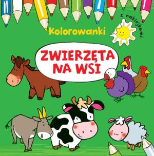 Okładka książki Kolorowanki z naklejkami. Zwierzęta na wsi