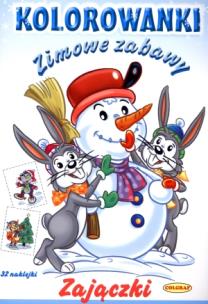 Okładka książki Kolorowanki. Zimowe zabawy. Zajączki