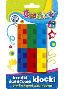 Opakowanie Kredki świecowe - klocki 6 kolorów Astra