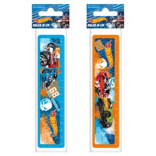 Okładka książki Linijka plastikowa 15 cm Hot Wheels mix 2 wzorów