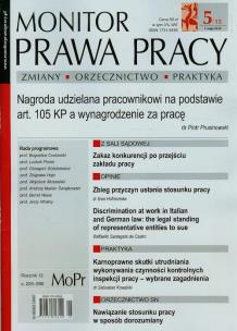 Opakowanie Monitor prawa pracy nr 2015/05
