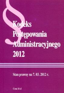 Okładka książki Kodeks postępowania administracyjnego 2012