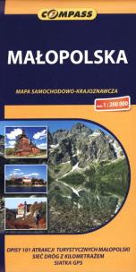 Okładka książki Małopolska Mapa samochodowo-krajoznawcza