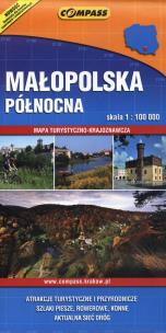 Okładka książki Małopolska Północna mapa turystyczno krajoznawcza 1:100 000