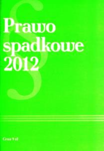 Okładka książki Prawo spadkowe 2012