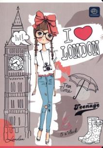 Opakowanie Zeszyt A5 w trzy kolorowe linie 32 kartki mix wzorów