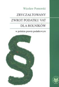 Okładka książki Zryczałtowany zwrot podatku VAT dla rolników