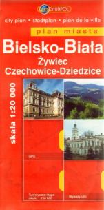 Okładka książki Bielsko-Biała Żywiec Czechowice-Dziedzice Plan Miasta 1: 20 000