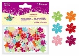 Opakowanie CEKINY KWIATY 13MM MIX PASTELOWE BPZ-TITANUM