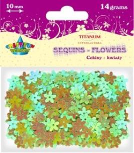 Okładka książki CEKINY KWIATY JASNOZIELONE 10MM 14G-TITANUM BPZ