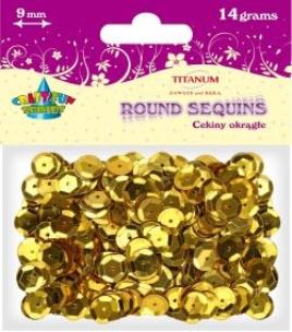 Opakowanie Cekiny - okrągłe złote (9mm/14g)