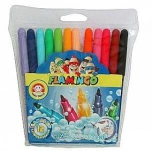 Opakowanie Flamastry łatwospieralne Flamingo 12 kol.