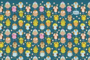 Okładka książki Kalendarz dzienny B6 niebieski sowy 81599